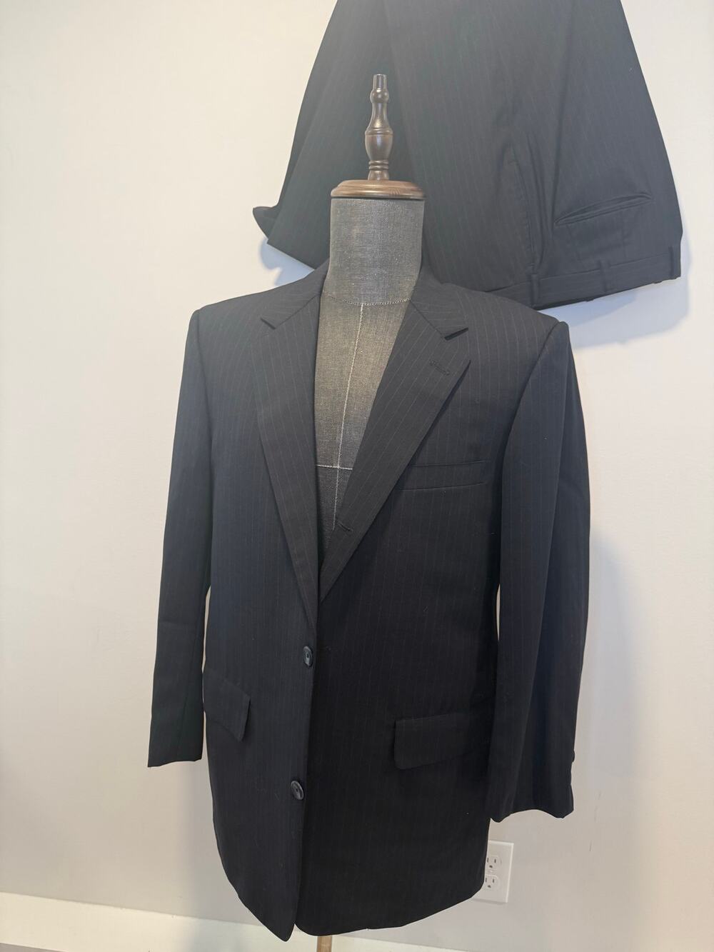 Bespoke Brooks Brothers 2 Piece Suit Pure Wool Custom Tailored Charcoal Gray JL